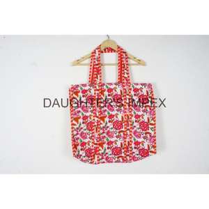 กระเป๋าผ้าคอตตอนแท้งานทำมือกระเป๋าผ้าช็อปปิ้งสำหรับผู้หญิงกระเป๋าใส่ของชายหาดสไตล์อินเดียกระเป๋าเดินทางสำหรับใส่ไปงานปาร์ตี้ - Product Image 2