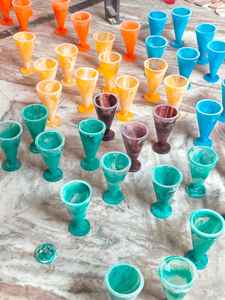 Jarrón de Resina con Efecto Mármol Multicolor, Decorativo, Hecho a Mano, con Pedestal, para Decoración del Hogar, Venta al Por Mayor - Product Image 3