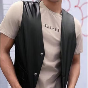 Chaleco Personalizado para Motociclistas, Elegante, de Cuero Premium, Personalizable, Impermeable, Cortavientos y Transpirable para Hombre - Product Image 1