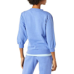 Sudaderas de Felpa Francesa para Mujer, Cuello Redondo, Manga Larga, Corte Holgado, Mezcla de Algodón Suave, Casual - Product Image 4