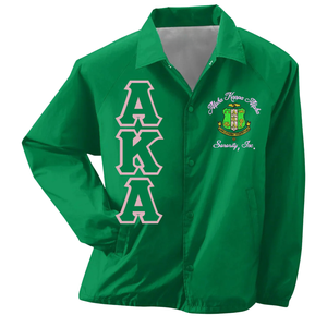 Chaqueta Verde con Letras Griegas Bordadas, Chaqueta Casual de Manga Larga con Botones para Mujer - Product Image 1