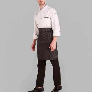 Conjuntos de Uniformes de Chef Personalizados para Hombre, de Lona, Poliéster y Algodón, con Manga Corta y Cierre de Botones, para Personal de Restaurantes y Bares - Product Image 2