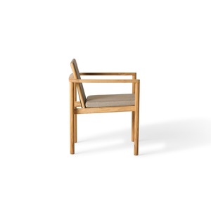 Minimalist Wooden <b>Dining</b> <b>Chair</b> with Armrest and Soft Upholstery Cushion – Modern Furniture for Restaurant, and Hospitality Use - Product Image 3