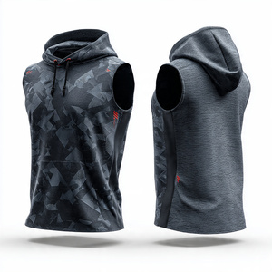 Camisetas sin mangas con capucha para culturismo, sublimadas, para entrenamiento, fitness, para hombre, ajustadas, para gimnasio, camisetas con capucha sublimadas - Product Image 2
