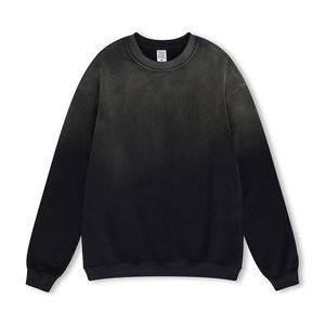 Men's Oversized Crew Neck Sweatshirt Solid Color French Terry Pullover Casual Autumn Wear 100% Cotton Regular Fit - Product Image 3