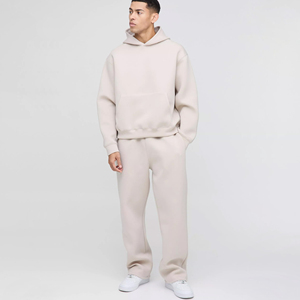 ชุดวอร์มฮู้ดดี้ทรงโอเวอร์ไซส์แบบแร็กแลน ล้างสีพ่น สไตล์ลำลอง 2 ชิ้น สำหรับผู้ชาย ชุดออกกำลังกาย ราคาโรงงาน ล่าสุด - Product Image 1