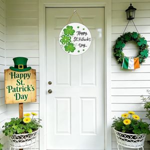Insegna in Legno per la Festa di San Patrizio, Ghirlanda Decorativa per Porta, Decorazioni per San Patrizio, Insegna a Forma di Trifoglio per Porta d'Ingresso - Product Image 4