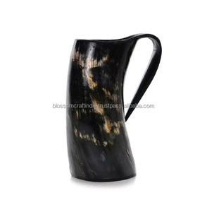 Taza de Cuerno de Búfalo Hecha a Mano de Lujo, Material Genuino, Textura Rústica, Diseño Único, Artesanía Tradicional Elegante - Product Image 1