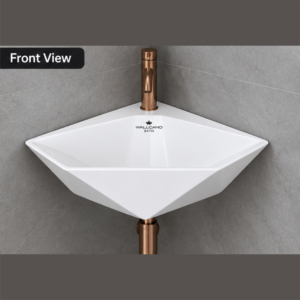 Lavabo mural en céramique moderne pour salle de bain avec robinet monotrou, écologique, facile à nettoyer, capacité de 9 L, pour hôtel et appartement - Product Image 5