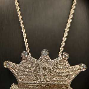 Bijou Hip Hop de Luxe en Argent, Lettre Initiale R Couronne Entièrement Sertie de Moissanite VVS Taille Brillant, Testée au Diamant, pour Fiançailles - Product Image 6