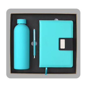 Set de Regalo Liviya de Lujo: Cuaderno de Cuero PU con Grabado Personalizado, Bolígrafo y Botella de Agua en Caja de Presentación - Product Image 1