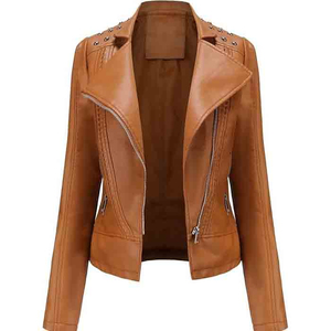 Vestes en cuir pour femmes, style streetwear décontracté et élégant, vestes en cuir tendance pour femmes, design moderne et confortable. - Product Image 5