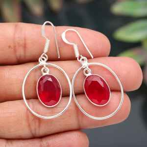 Boucles d'oreilles en rubellite rose, argent sterling 925, pierres précieuses naturelles, bijoux faits à la main pour femmes, vente en gros - Product Image 4