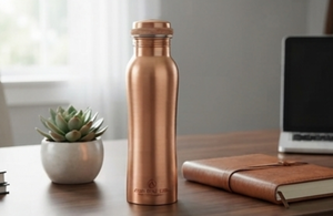 Minimalist Plain Copper <b>Bottle</b> Premium Quality Sleek Design Durable Flask Elegant Hydration Solution For Modern Living - Product Image 3