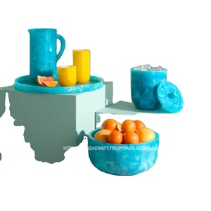 Handmade Polished Resin Serving Bowl & <b>Dinnerware</b> Set-Eco-Friendly Dishwasher Safe Home Party Ready Classic All Occasions - Product Image 3