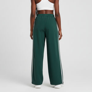 Pantalones deportivos casuales de invierno para mujer OEM, de poliéster/algodón, forro polar, cintura elástica, transpirables, rectos, con cordón alto - Product Image 6