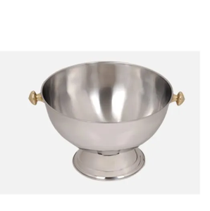 Bol à punch en acier inoxydable avec deux poignées, finition miroir, robuste, pour les fêtes, les mariages, la restauration et les buffets - Product Image 3