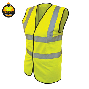 Hot Selling Customized Logo Polyester Mesh Safety Vest Hi Vis Fluorescent Reflective Construction Vest - Product Image 1