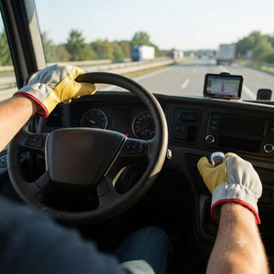 Leather Work <b>Gloves</b> Yellow White Full Grain Smooth Anti Slip Straight Cuff General Purpose Safety <b>Gloves</b> - Product Image 2