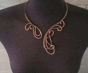 Adjustable <b>Copper</b> Necklace with Beautiful Hammered Pendant Lightweight Fashion Jewelry for Everyday Use - Product Image 1