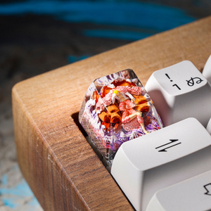 <b>Keycaps</b> Mystical Forest <b>Artisan</b>, Custom <b>Artisan</b> <b>Keycaps</b>, <b>Keycaps</b> Anime Cute, Green <b>Keycaps</b>, <b>Keycaps</b> Set, Wooden <b>Keycaps</b> - Product Image 3