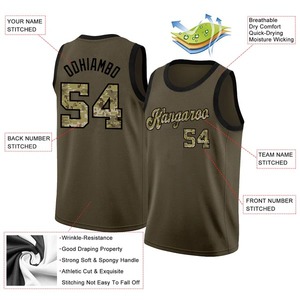 Camiseta de Baloncesto Personalizada con Camuflaje Oliva y Negro, Cosida, Premium, Sublimada, con Cuello de Malla, Sin Mangas, Uniforme Deportivo Universitario Auténtico - Product Image 2