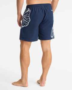 Short de bain décontracté pour homme, bleu marine, imprimé coquillage, séchage rapide, avec cordon de serrage à la taille et poches - Product Image 4