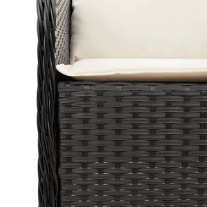 5 Piece Black Poly <b>Rattan</b> Patio Dining Set with <b>Cushions</b> Garden Sets - Product Image 5