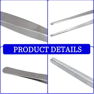 Pinzas de acero inoxidable extra largas, puntas dentadas, pinzas culinarias profesionales, utensilios para presentación de alimentos, 3 uds. - Product Image 3