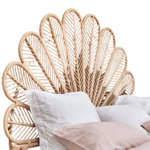 Tête de lit en rotin à pétales arqués, artisanale et de haute qualité, pour chambre à coucher, maison, villa, hôtel, vente en gros, fabriquée au Vietnam - Product Image 5