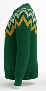 Pull col rond en maille torsadée de luxe pour homme, mélange de laine, hiver, anti-plis, motif éclair - Product Image 3