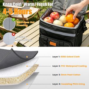 Borsa Termica con Ruote da 35L, Zaino Porta Pranzo 2 in 1, Manico Telescopico, Tracolla Regolabile, Portatile, Termica, Ecologica - Product Image 4