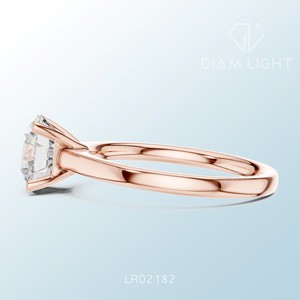 Bague de fiançailles solitaire en diamant cultivé en laboratoire certifié IGI, or blanc 14 carats, coupe luxueuse, minimaliste, pour anniversaire de mariage, pour femme - Product Image 6