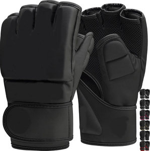 Gants de MMA pour grappling et sparring, en cuir Maya, gants de boxe pour hommes et femmes, Muay Thai, arts martiaux, entraînement, demi-doigts, ajustables - Product Image 1