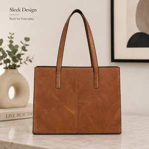 Western Genuine Suede <b>Leather</b> Tote <b>Bag</b> with Embroidered Stitch Detail Large Capacity Shoulder Handbag for Women Everyday Fashion - Product Image 2