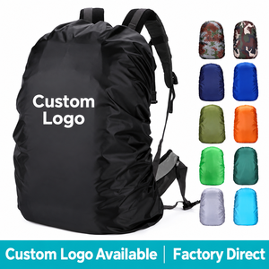 Housse de protection imperméable pour sac à dos avec logo personnalisé, couleur unie, pour randonnée, élastique, anti-poussière, pour camping en extérieur - Product Image 1