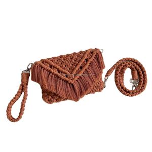 Sac à main en macramé avec franges, perles de soie, fait à la main, pliable, taille personnalisée, pochette de soirée, bandoulière, pour la plage, les fêtes, les voyages, vente en gros - Product Image 2