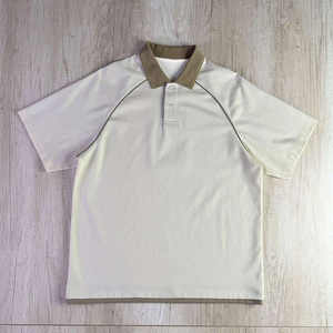 Polo de Manga Raglán para Hombre con Cuello Ribeteado en Contraste 2026, Color Marfil y Rosa, Estilo Minimalista, Ropa Casual Elegante de Alto Rendimiento HD - Product Image 1