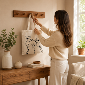 Bolsa de Mano Personalizada de Lona 100% Algodón |   Diseño de Letras Impresas, Reutilizables, Ecológicos, para Compras, Regalos, Promociones, Eventos, Marca - Product Image 3