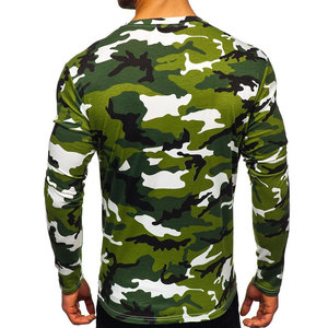 T-shirt à manches longues pour homme, col rond, coupe ajustée, tricoté, style décontracté, longueur normale - Product Image 5