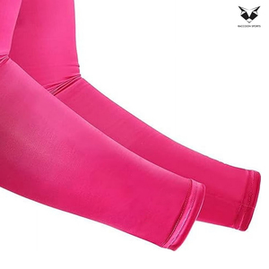 Mangas Protectoras para Brazos Unisex de Poliéster/Spandex, Color Rosa Sólido, Nueva Llegada, Calidad Premium, Transpirables, de Secado Rápido y Ligeras - Product Image 6