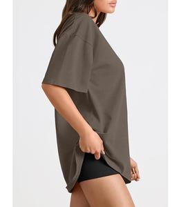 Nueva Colección de Camisetas de Mujer 100% Algodón, Manga Corta, Cuello Redondo, Hombros Caídos, Estilo Holgado, Casual, Transpirable, Bangladesh - Product Image 3