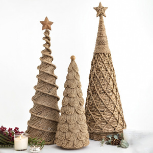 Ornement de Noël en jonc de mer tressé à la main, arbre personnalisé, accessoire de fête, vente en gros - Product Image 1