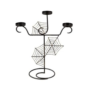 Candelabro Portátil de Hierro Negro con Diseño de Telaraña para Halloween, Porta Velas de 4 Velas, Decoración para el Hogar, Soporte de Mesa - Product Image 2