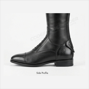 Botas de equitación de cuero unicolor con puntera cerrada y protección lateral - Product Image 3