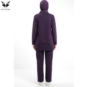 Rhinestone Pattern <b>Modest</b> Tracksuit Women Embroidered Long Top and Straight Pants <b>Set</b> Muslim Evening Loungewear - Product Image 5