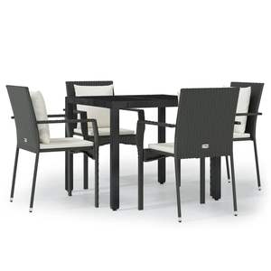 Juego de Comedor para Jardín en Blanco Crema y Negro - Product Image 2