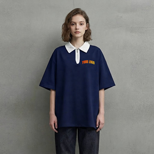 Camiseta de Mujer 100% Algodón OEM/ODM, 300 Gramos, Sólida, Cómoda, Corte Regular, Logotipo Bordado Personalizado, Informal, Verano, Secado Rápido - Product Image 3