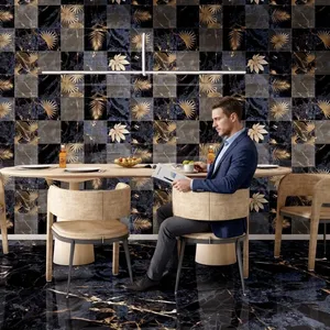 Revestimiento de pared de porcelana esmaltada tallada de 600x1200, baldosa de gran formato, alto brillo, textura de lujo para paredes de bienes inmuebles comerciales. - Product Image 3