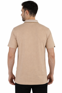 Camiseta Polo Clásica Color Beige para Hombre, Mezcla de Algodón Suave de Primera Calidad con un Corte Elegante para una Mayor Transpirabilidad - Product Image 2